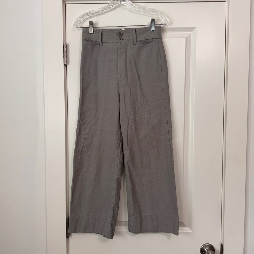 Apiece Apart 2 Gray Wide Leg High Waist Pants Minimalist Capsule
